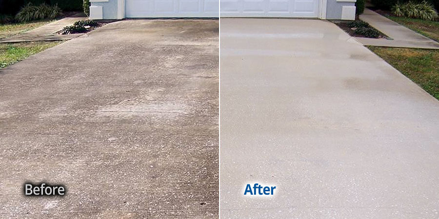 Concrete cleaned by Colorado Power Wash in Highlands Ranch, CO.